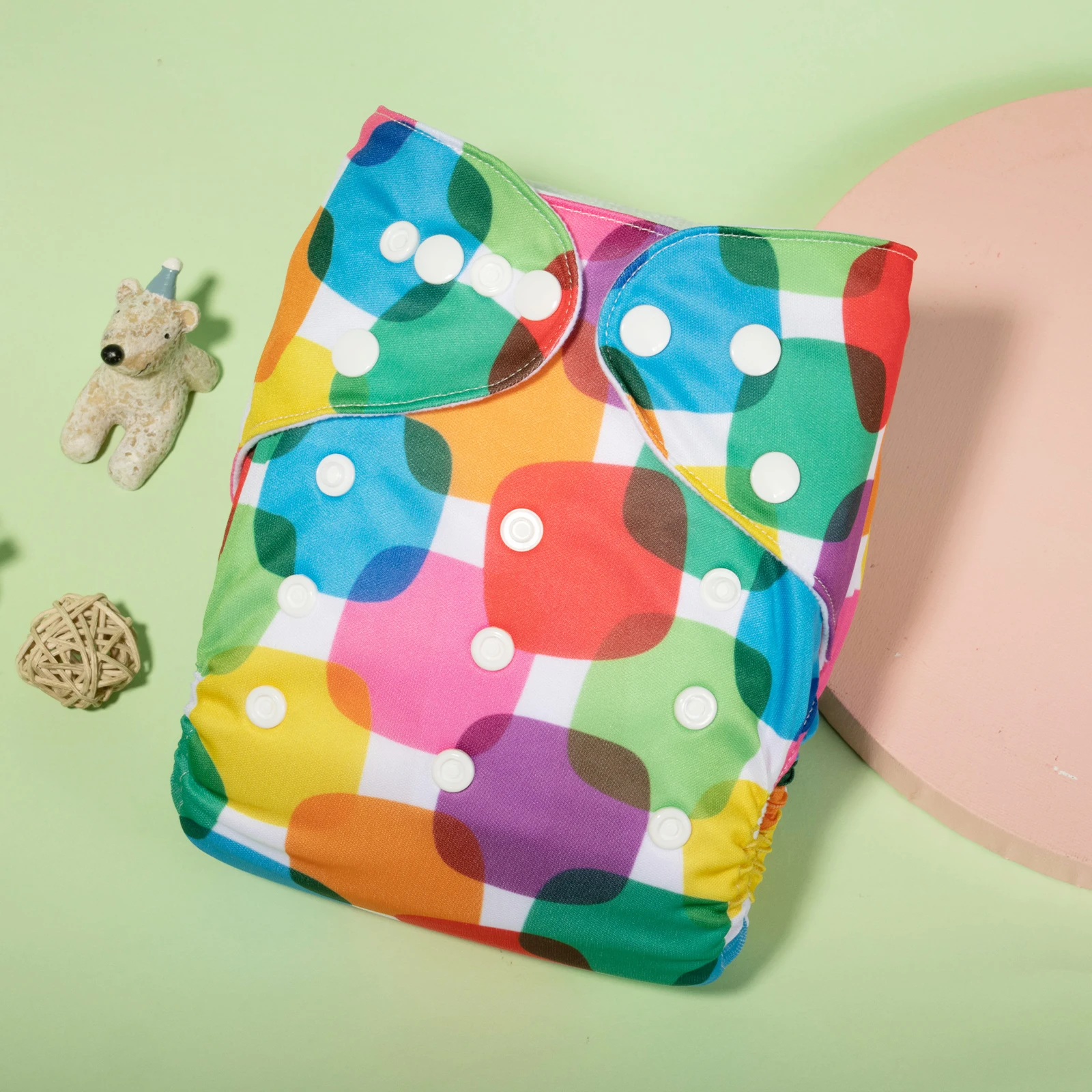 1 pañal de tela para bebé ALVABABY, pañal de tela ecológico para bebé, broches, carcasa de pañal de bolsillo ajustable