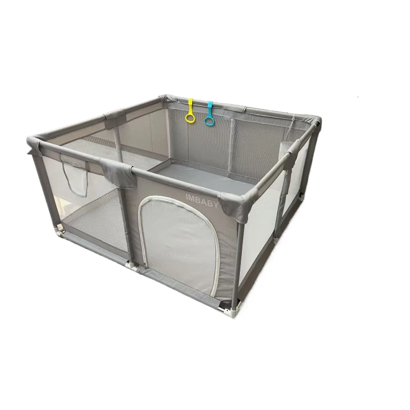 Parque infantil gris de 47 pulgadas, barrera de zona de seguridad para niños pequeños, barreras de actividades infantiles, parque infantil, parque infantil, valla de seguridad para bebés - imagen 2