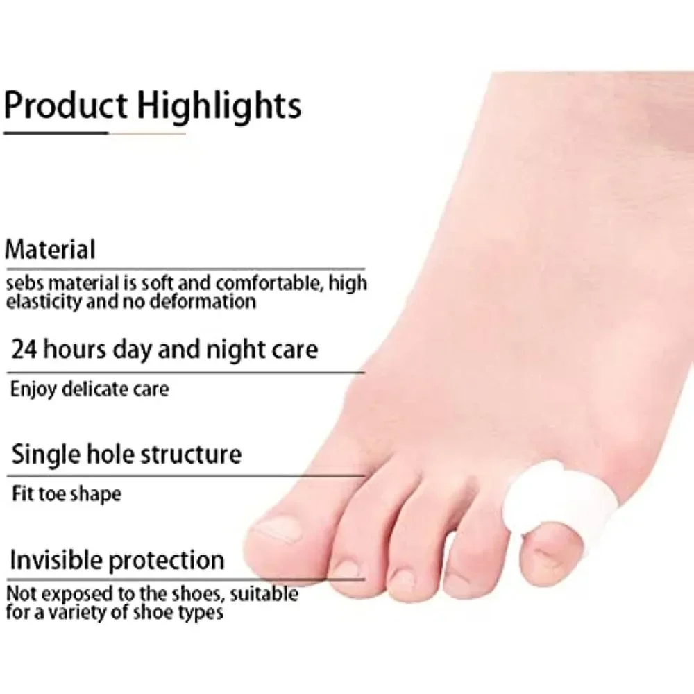 Separador de dedos y pies, Protector de Gel para el cuidado del dedo del pie, 2 uds., ortopédico de silicona para juanete, Corrector de Hallux Valgus, espaciador de pedicura, Yoga - imagen 4