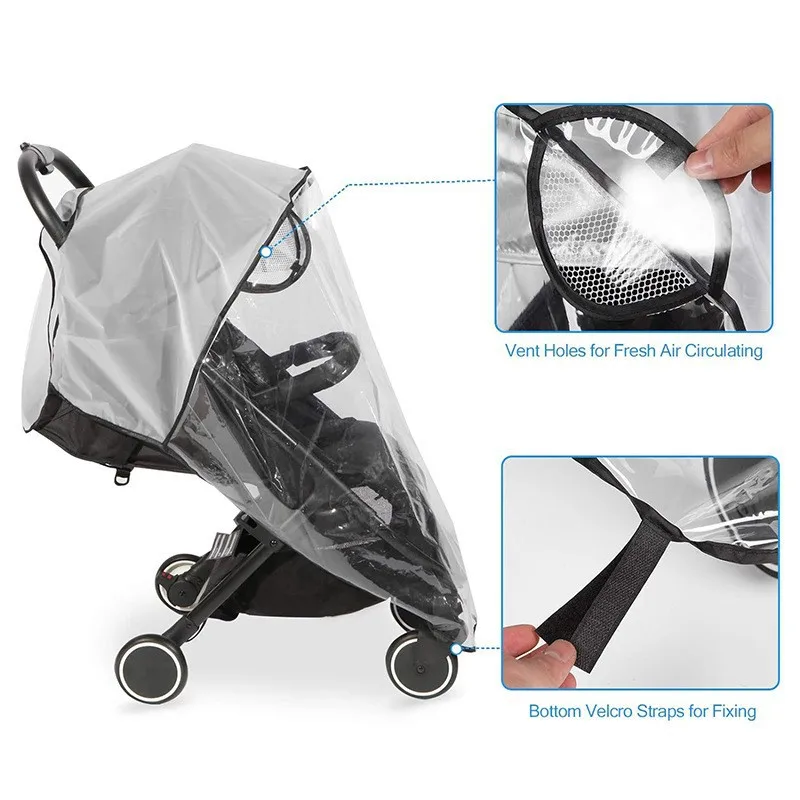 Cubierta de lluvia Universal para cochecito de bebé, cubierta a prueba de viento, protectores para clima cálido para invierno, impermeable para carrito de bebé, accesorios para cochecito - imagen 5