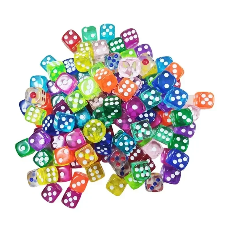 Dados de juego de mesa Edge para mesa, 14mm, 50 Uds., juego de dados transparentes coloridos, RPG redondeado, D&D, Casino, juegos de fiesta - imagen 4