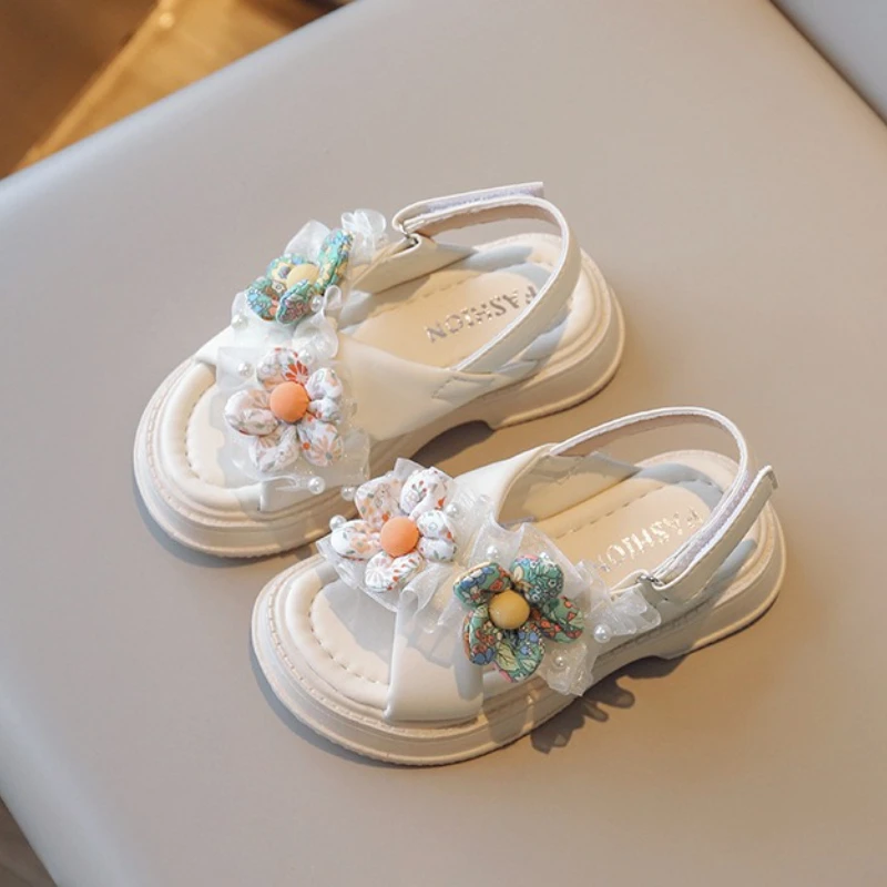 2025 Verano Nuevo Niño Flor Sandalias Moda Versátil Niña Sandalias Casuales Simple Antideslizante Niño Zapato de Playa Сан Блии Для Дев® opetк - imagen 5