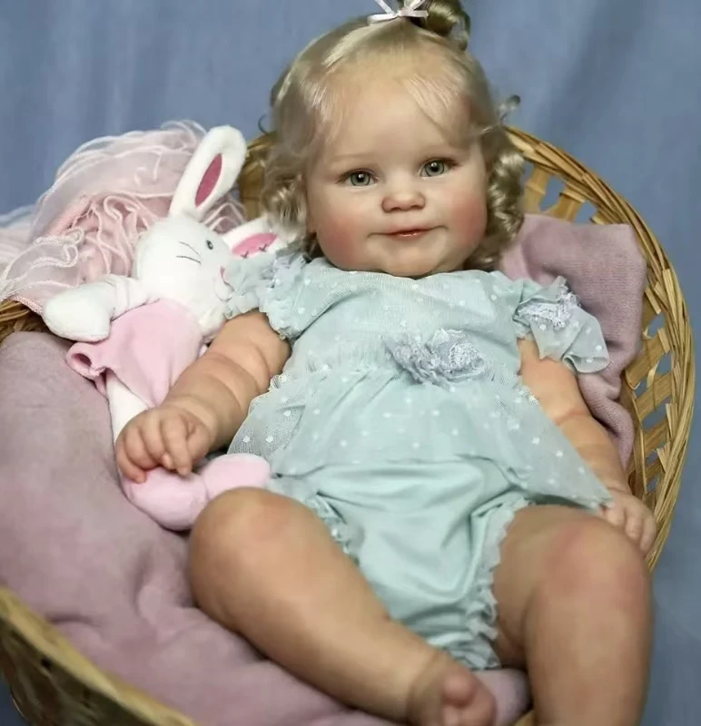 NPK 22 ''hecha a mano de alta cantidad 3D tono de piel cuerpo completo vinilo Maddie Reborn muñeca con venas visibles muñeca artística coleccionable realista - imagen 5