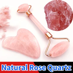 Gouache Gua Sha de Jade Rosa para masaje facial infantil
