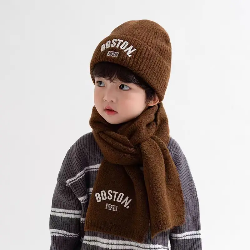 Gorro y bufanda de lana térmica para invierno – Niños y niñas - imagen 3