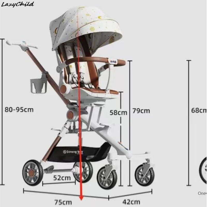 LazyChild Silla de paseo plegable ligera para bebés - imagen 4