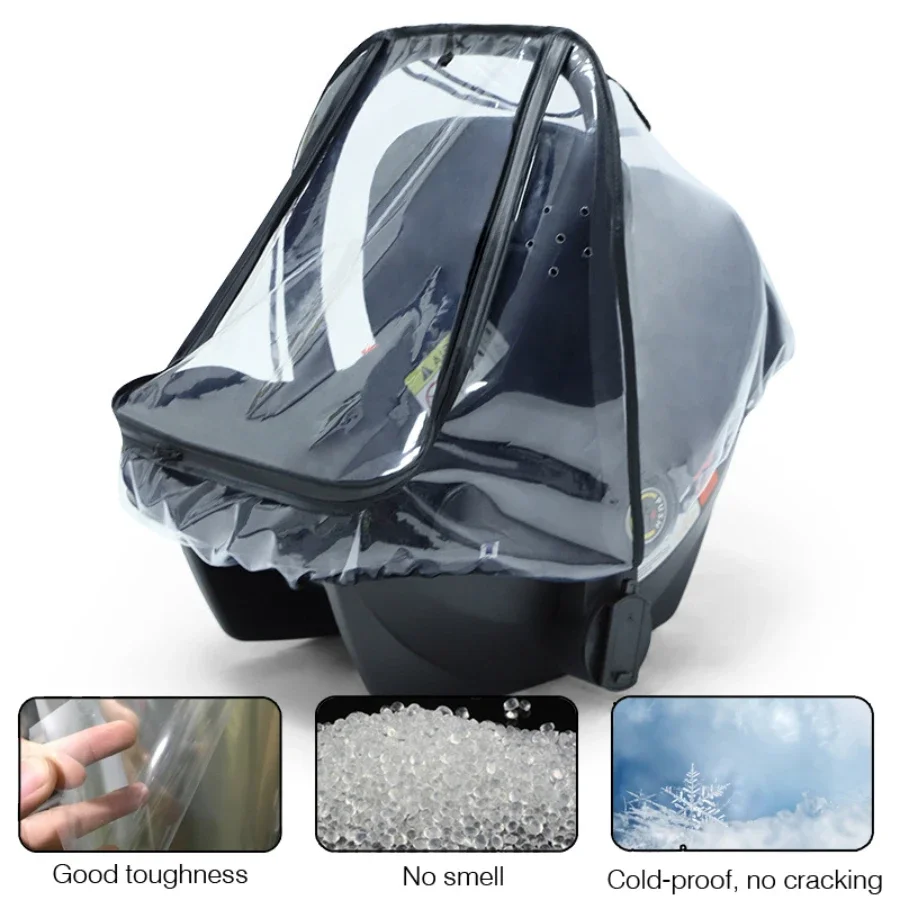Funda de lluvia transparente EVA para cochecito de bebé - imagen 3