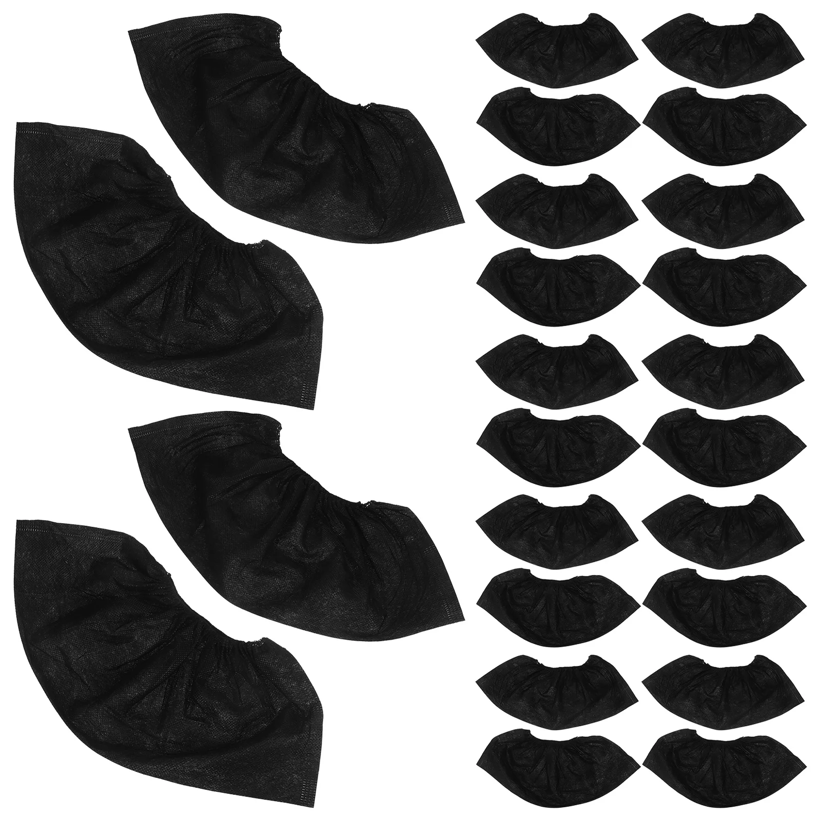 100 Uds. Cubierta de zapato desechable no tejida negra, cubiertas gruesas de zapatos no tejidas para laboratorios, salones, talleres, talla única - imagen 3