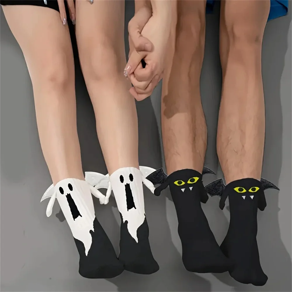 Calcetines de Halloween de algodón a media pantorrilla con murciélago - imagen 2