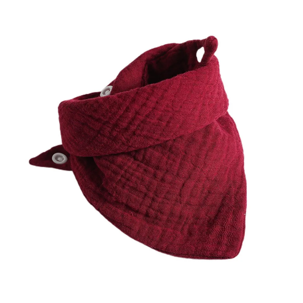 Baberos de algodón para alimentación de bebé, toalla para Saliva, bufanda para recién nacido, Bandana, Baberos de algodón suave, botón a presión ajustable, paño para eructar para niños - imagen 5