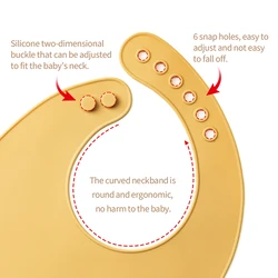 Babero de silicona ajustable para bebé impermeable y lavable