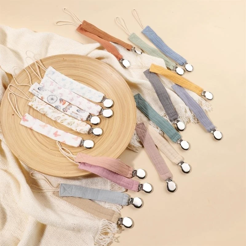 M76C 6 uds. Clip para chupete bebé, mordedor algodón, correa para chupete, Clip para chupete bebé, cadena chupete,