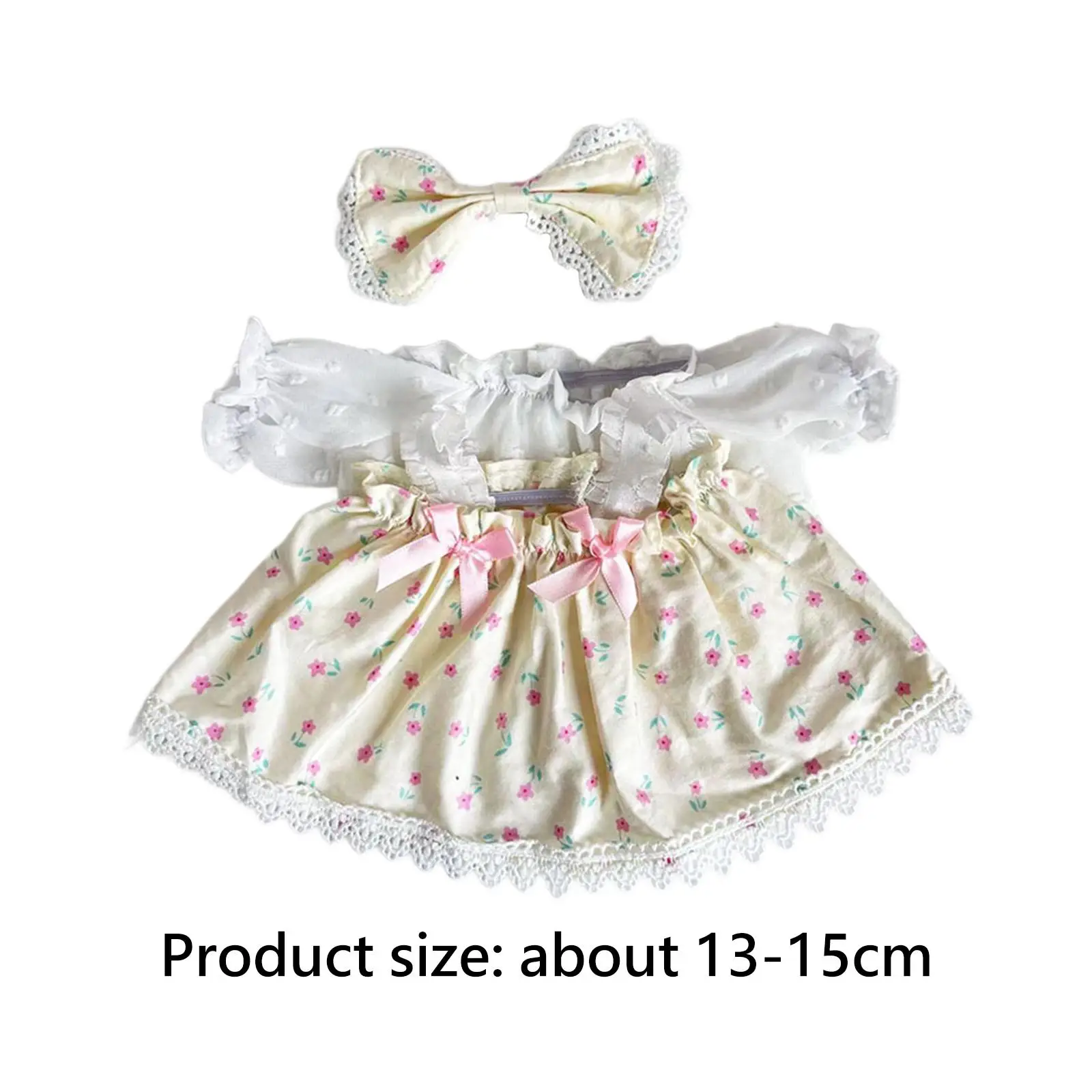Dolls Dress Suit with Headbow,Flower Cherry Costume Accessory,Girl Doll Clothes for 38cm Dolls,Girls Dolls,New Year Gifts