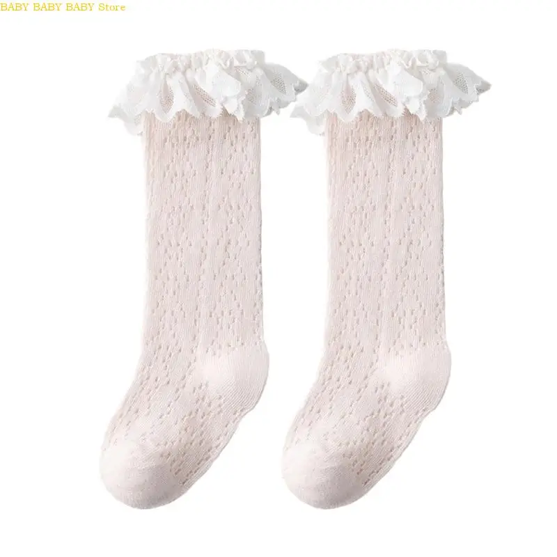 Q81A Calcetines adornos encaje para niños delgada bañera largas y transpirables huecos - imagen 4