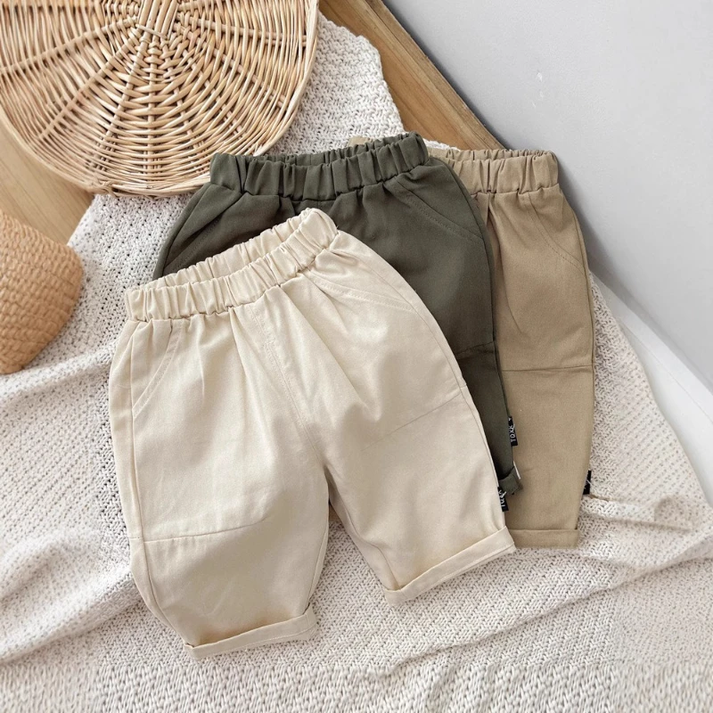Pantalones para niños y niñas, ropa para primavera y otoño, pantalones unisex, cómodos, informales y versátiles - imagen 4
