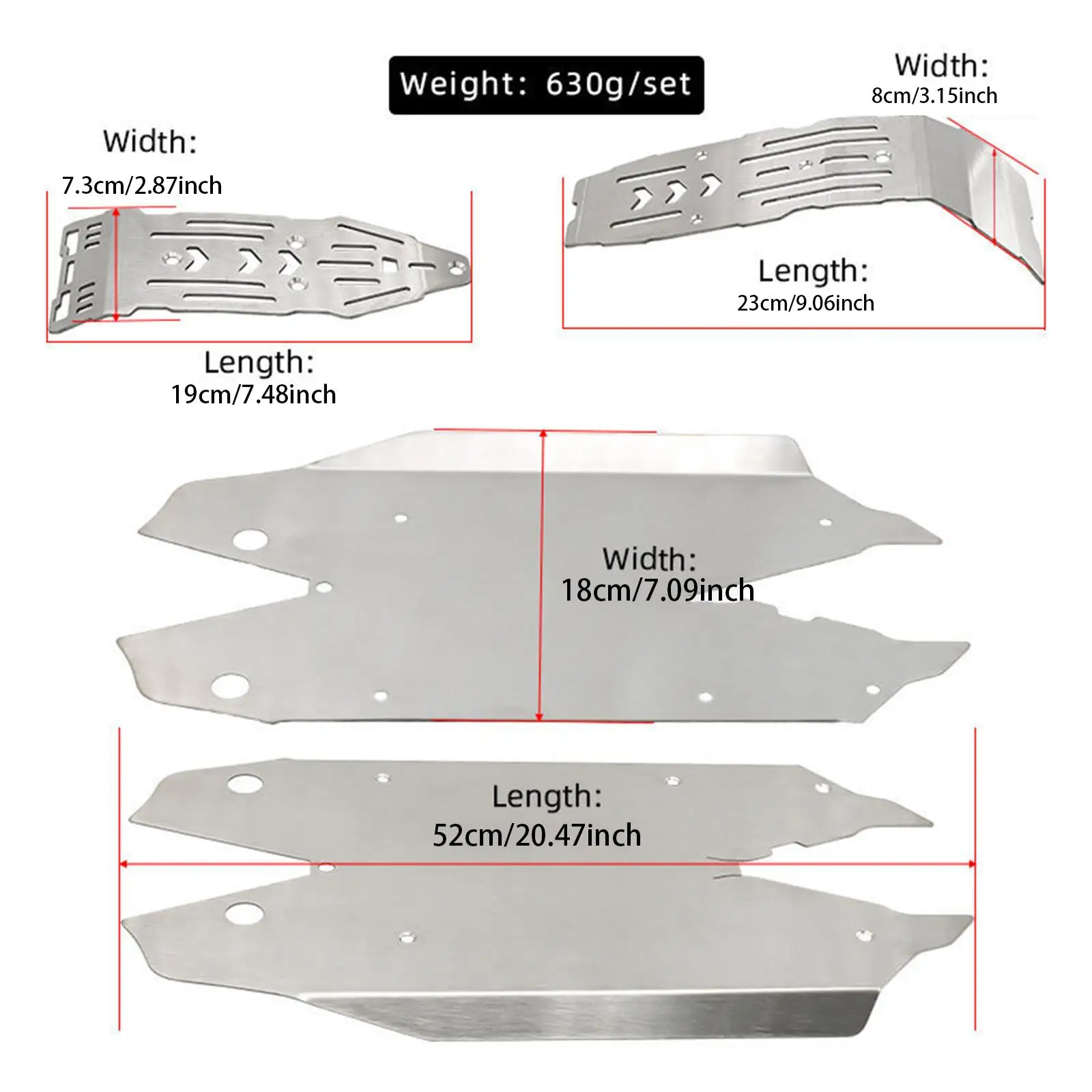 Chassis Skid Plate Guards Protective Plate Replacements RC Vehicle Scale Accessory Axle Guard for 1:8 Trucks RC Car Crawler