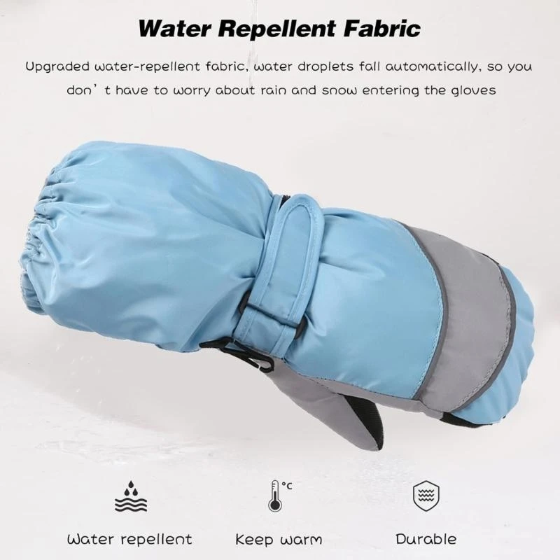 M76C Guantes cálidos deportivos para exteriores para niños, impermeables para esquiar y patinar sobre - imagen 4