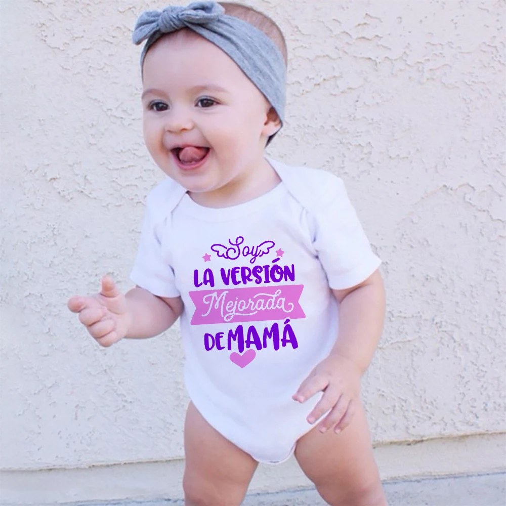 Body para bebé soy una versión mejorada de mamá mameluco para bebé niñas niños ropa Newbron mono traje infantil regalo para niños pequeños