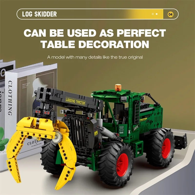 1741 Uds RC Tractor de madera bloques de construcción tecnología de Tractor agrícola Control remoto electrónico coche ladrillos modelo niños juguetes Idea regalo - imagen 5