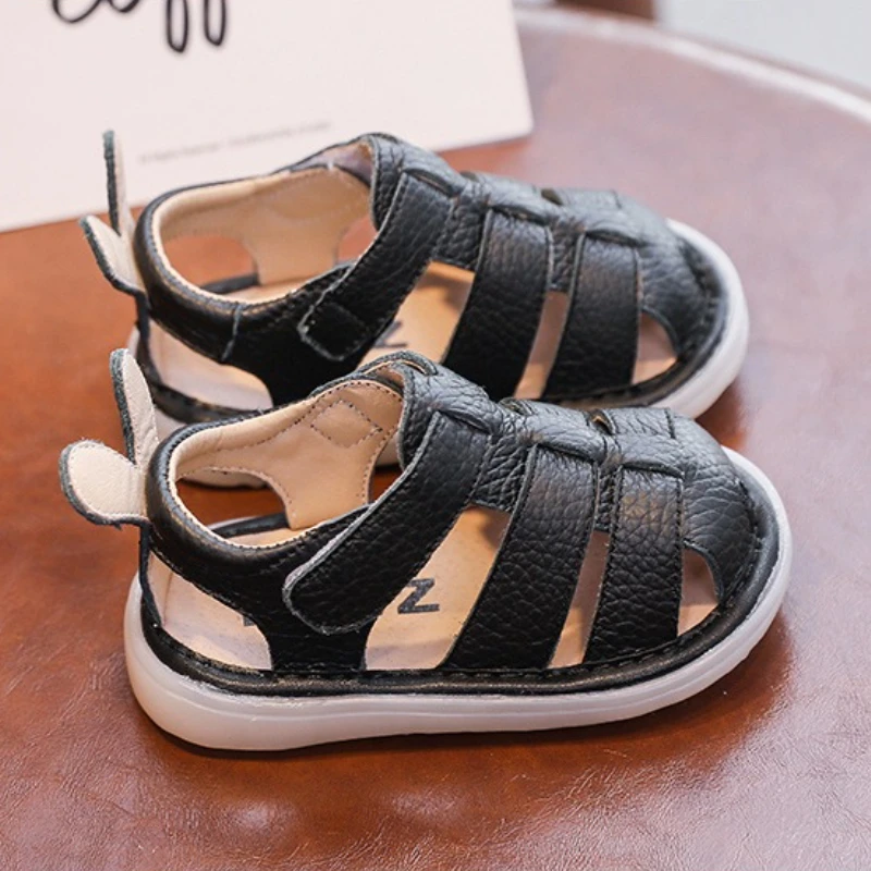 Sandalias de piel con suela blanda para niños, verano - imagen 5