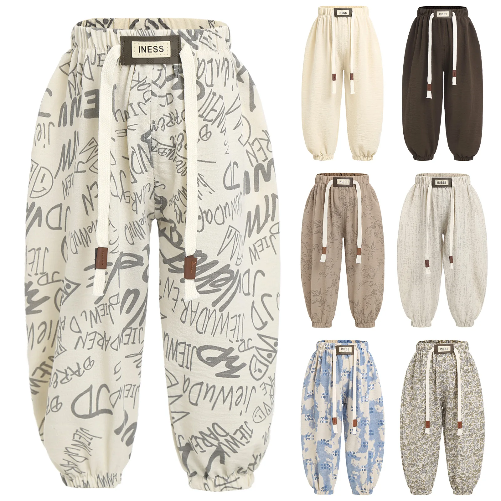 Pantalones jogger de verano para niñas con cintura elástica