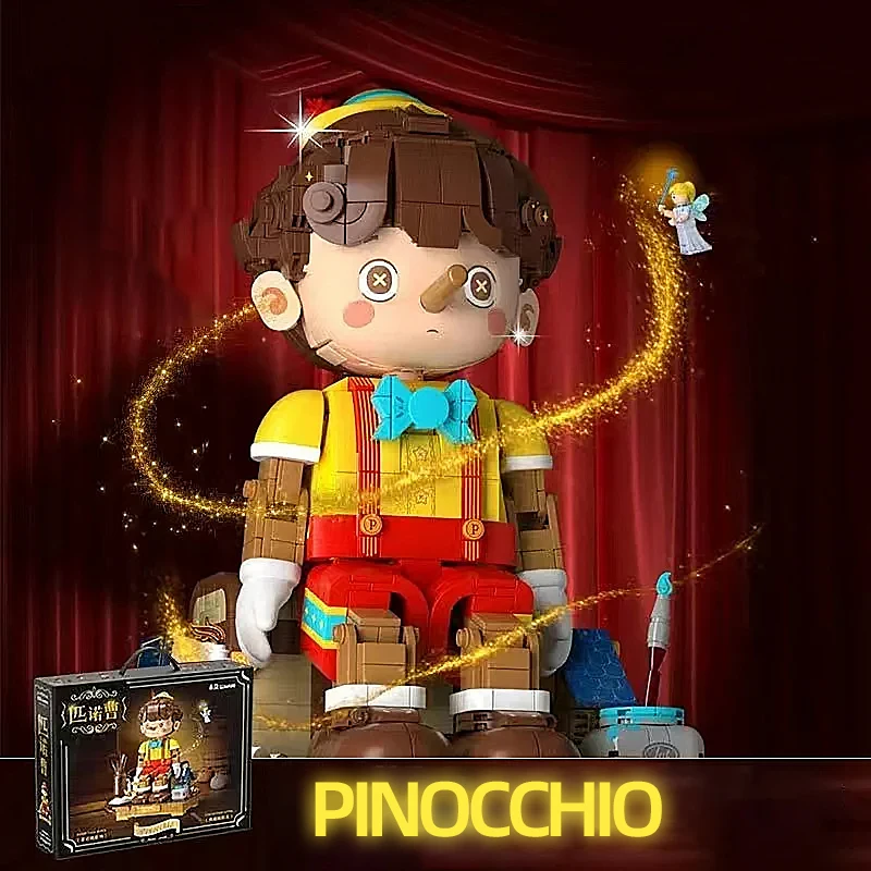 Bloques de construcción de Pinocho para niños, muñeco clásico de cuento de hadas de nariz larga, modelo de marioneta, decoración de escritorio, juguetes educativos DIY, regalos - imagen 5