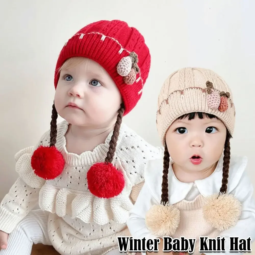 Gorro de punto cálido de dibujos animados, gorros de peluca suaves transpirables, jersey a prueba de viento, sombrero de otoño e invierno - imagen 2