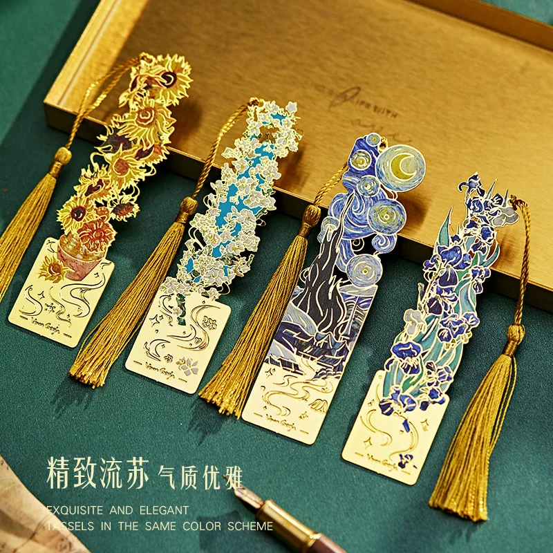 Marcapáginas de metal con pintura al óleo – Regalo graduación niños - imagen 5