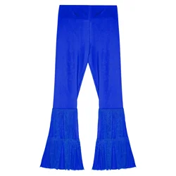 Pantalones de baile infantil acampanados con flecos Tango ChaCha Rumba