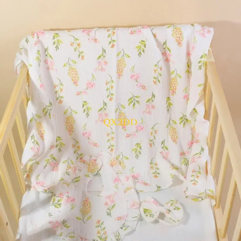 QX2D Set regalo para bebé, manta para bebé con baberos bandana y diadema, regalo para recién nacido