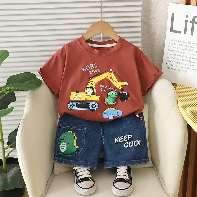 Conjunto verano bebé niña camiseta corta y shorts – Dibujo animado