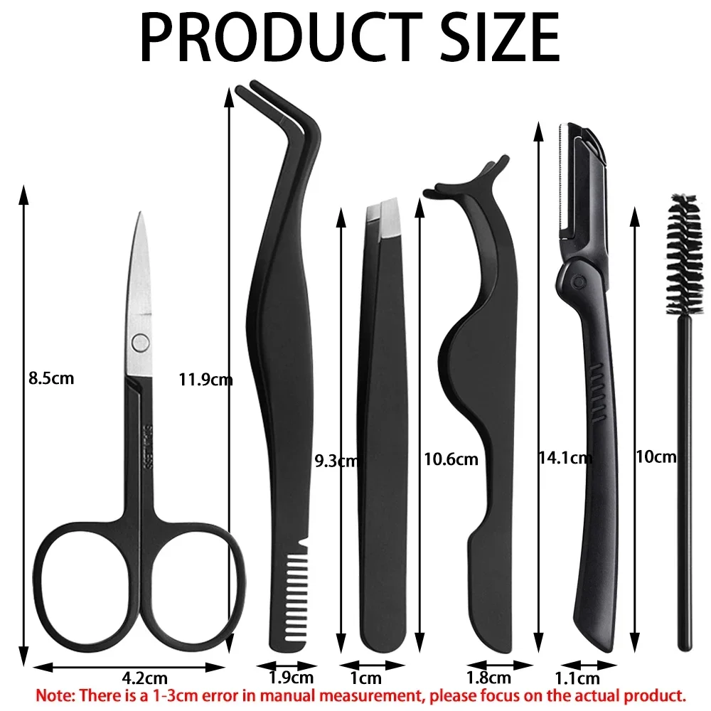 Pinzas para cejas, extensión de pinzas de punta curva, 1/6 Uds., juego de pinzas para pestañas, tijera con Clip de acero inoxidable, accesorios de maquillaje de belleza - imagen 2