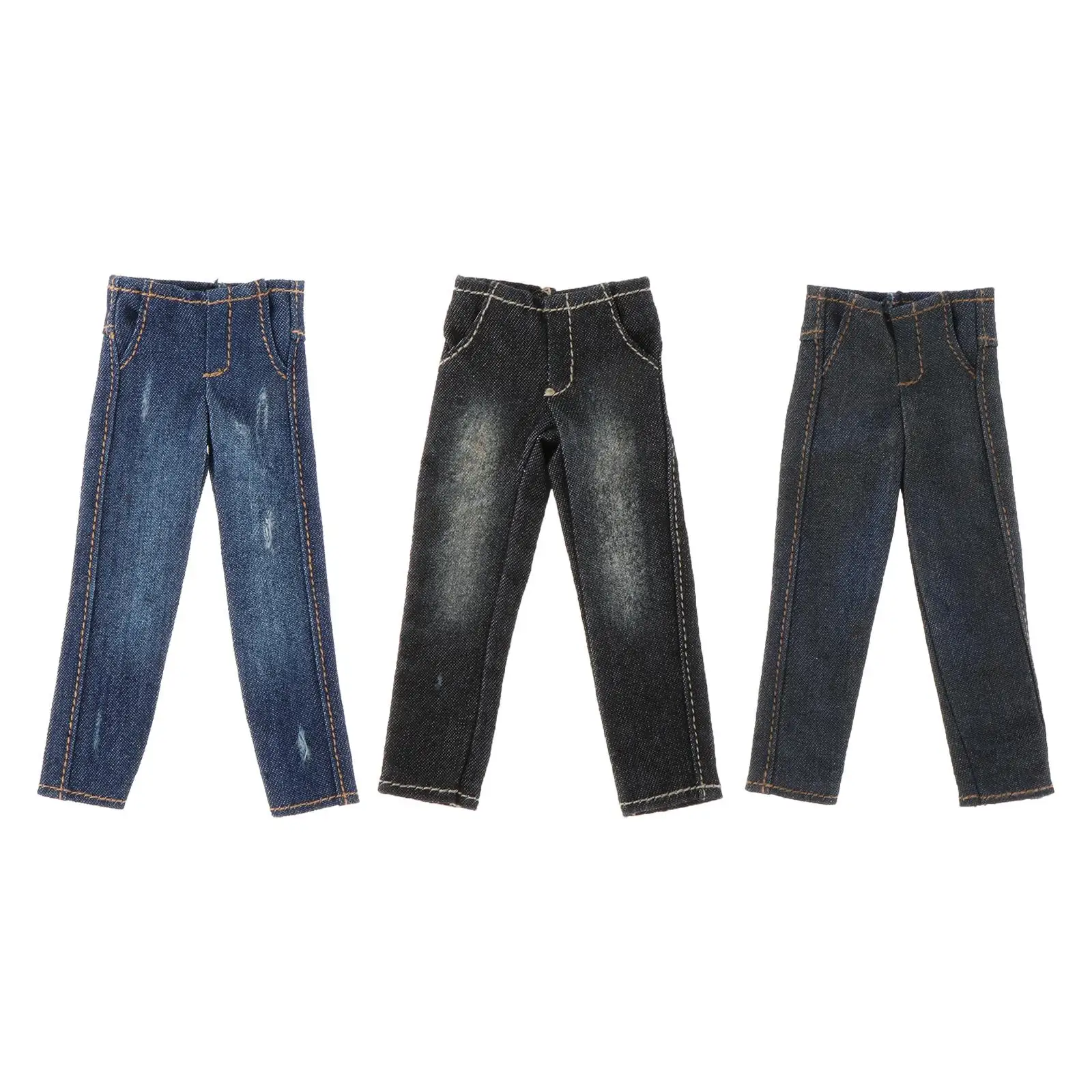 1/12 Scale Action Figures Jeans,Miniature Clothing,Handmade Doll Clothes,Costume for 6 inch Figures,Dress up,Doll Model Accs