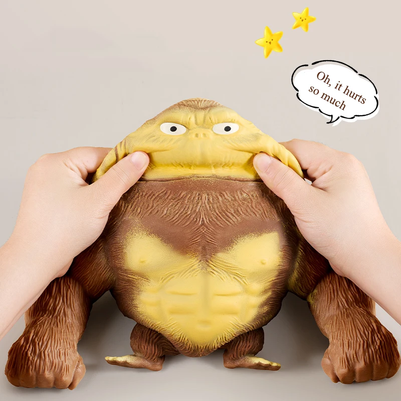 Novedad antiestrés orangután Fidget juguete Squishy mono elástico divertido descompresión gorila juegos para aliviar el estrés juguete para niños - imagen 2