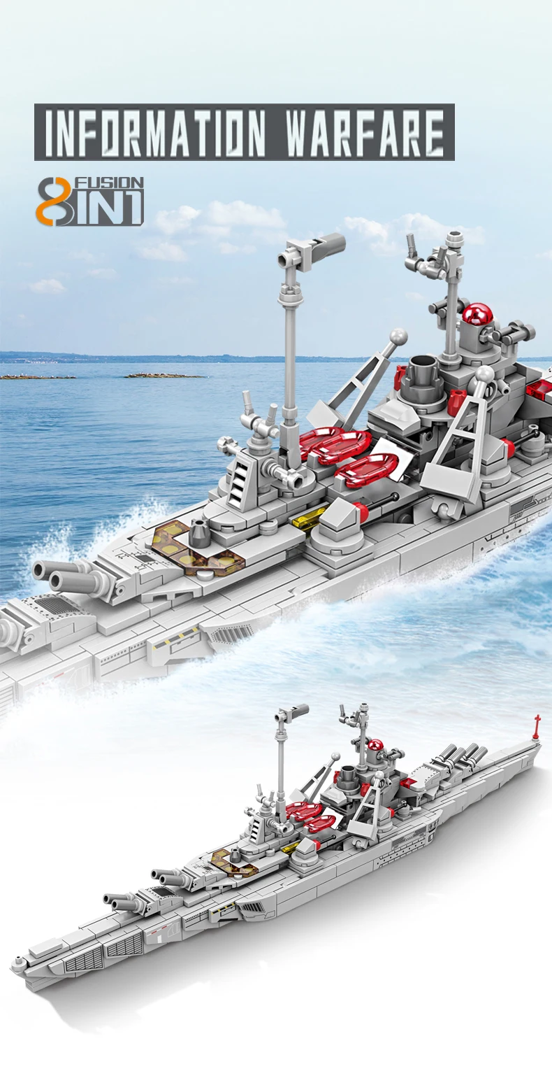 Un modelo de un barco con muchas armas
