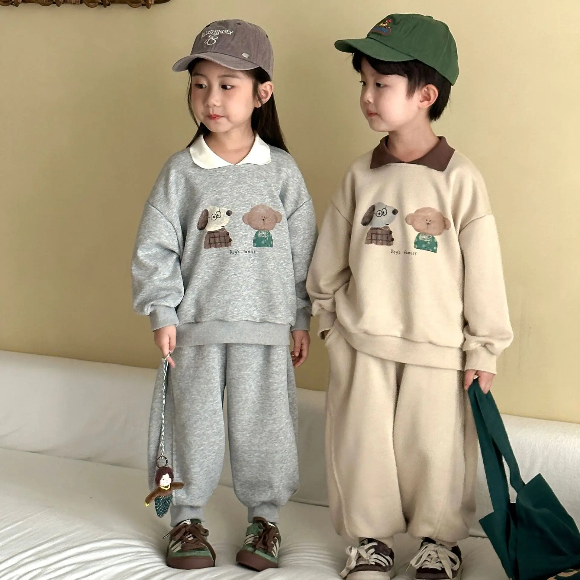 Conjunto deportivo infantil sudadera con dibujos + pants de algodón - imagen 5