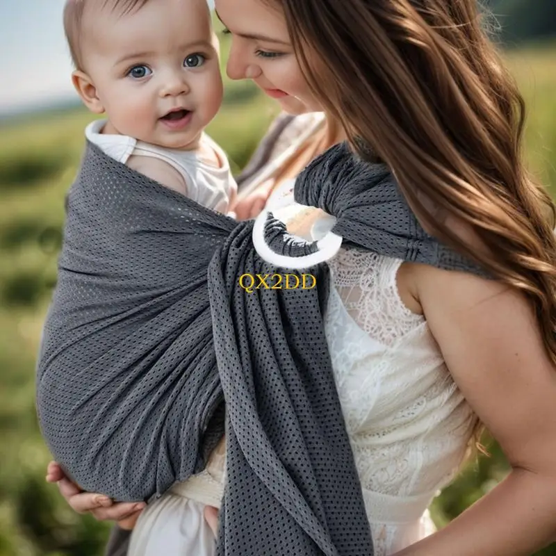 Arnés eslingas para bebés ventilado QX2D con sistema bloqueo seguro anillos dobles y portadores hombros ajustables y