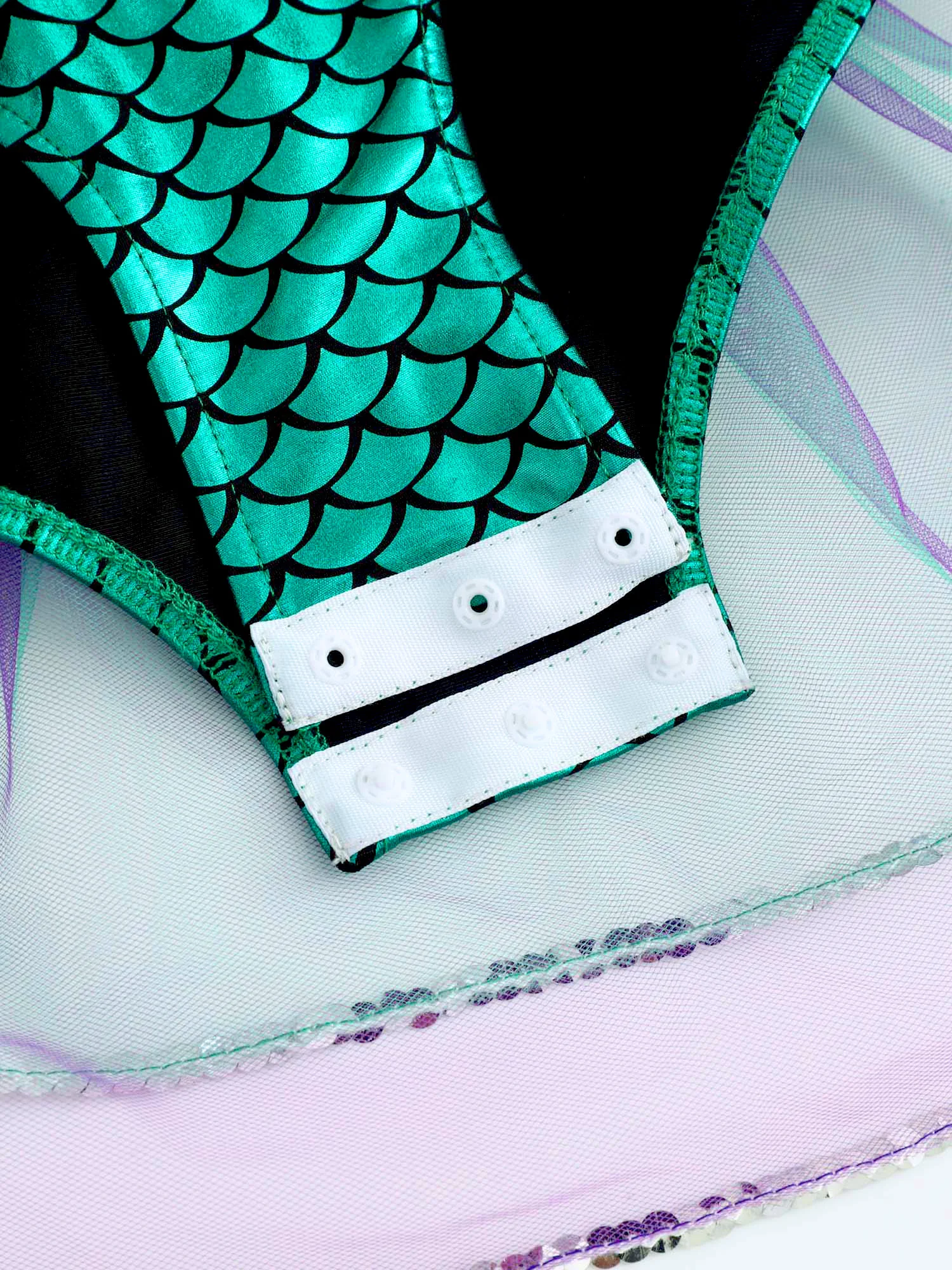 Disfraz de sirena de Halloween para niñas con escamas metálicas - imagen 3