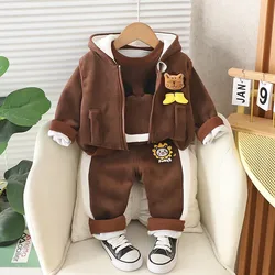 Conjunto bebé 3 piezas otoño-invierno: chaqueta con capucha de león