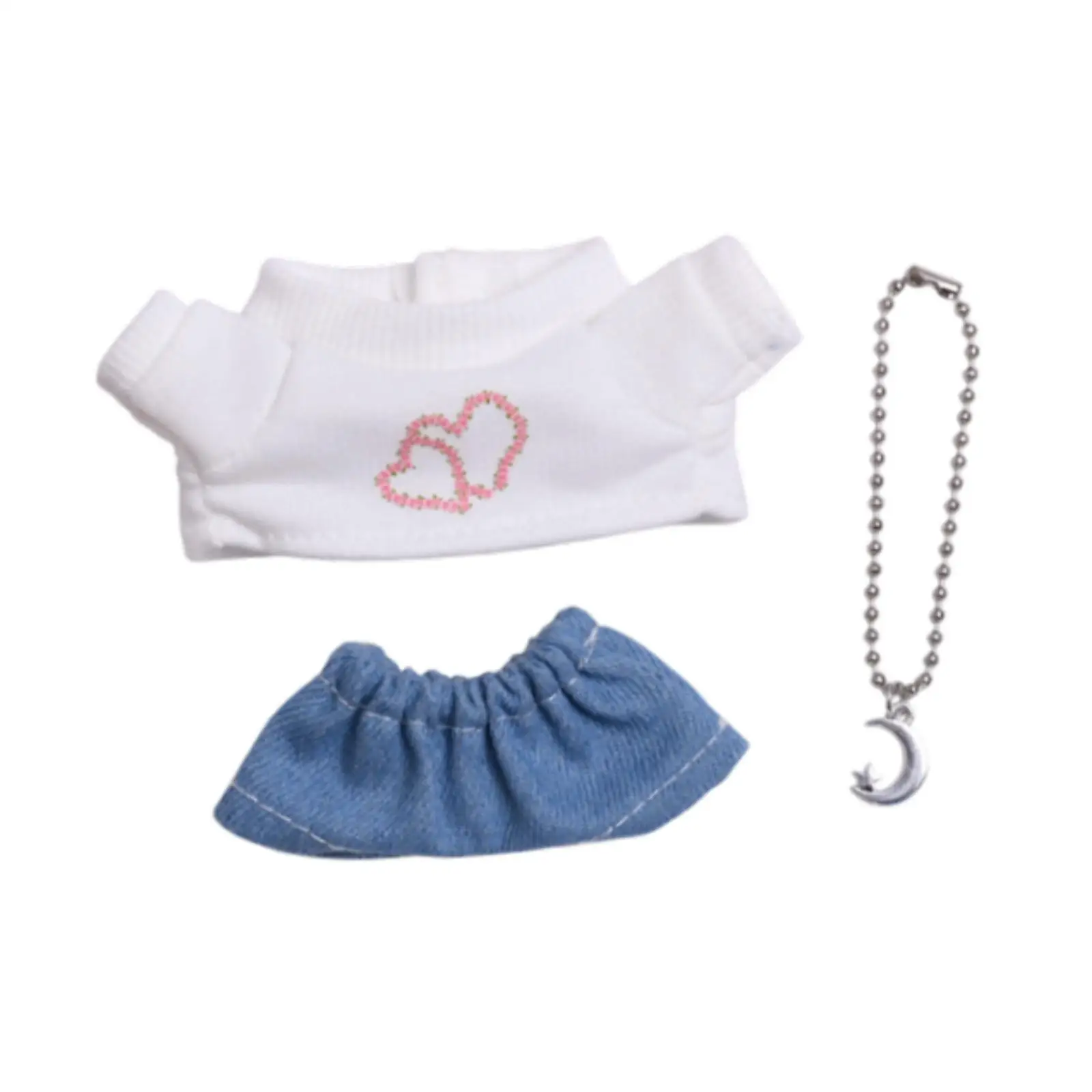 3 Pieces Doll T-shirt Doll Clothes Doll Outfit Mini for 15/17 Dolls Pendant Doll