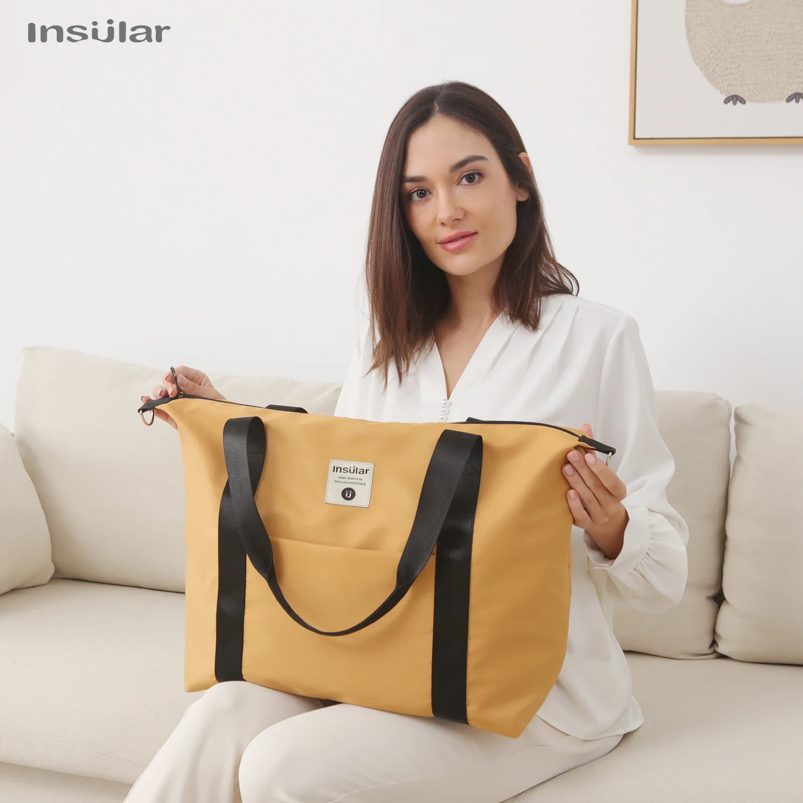 Bolsa para cochecito de pañales de maternidad para mamá de gran capacidad, bolsa de viaje multifuncional para lactancia, cuidado del bebé a la moda para mujer
