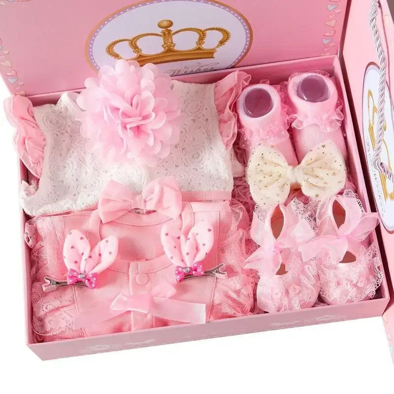 Conjunto rosa de verano para bebé, mono con estampado bonito para niña, conjunto de ropa de abrigo combinada de varias piezas, pelele para niña de 3 a 12 meses - imagen 3