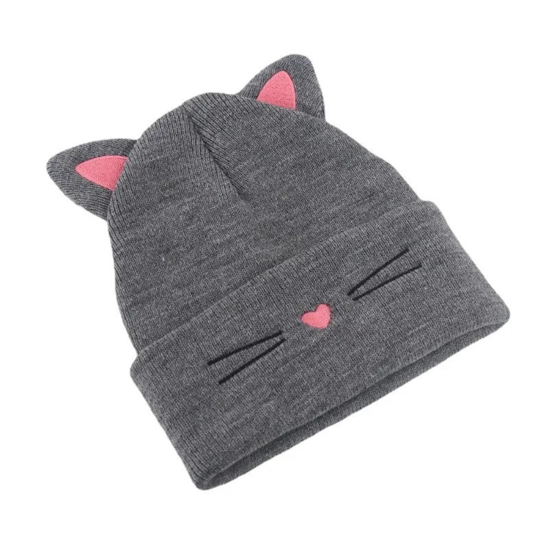 Gorro bebé orejas de gato – Algodón bordado suave y calentito - imagen 2