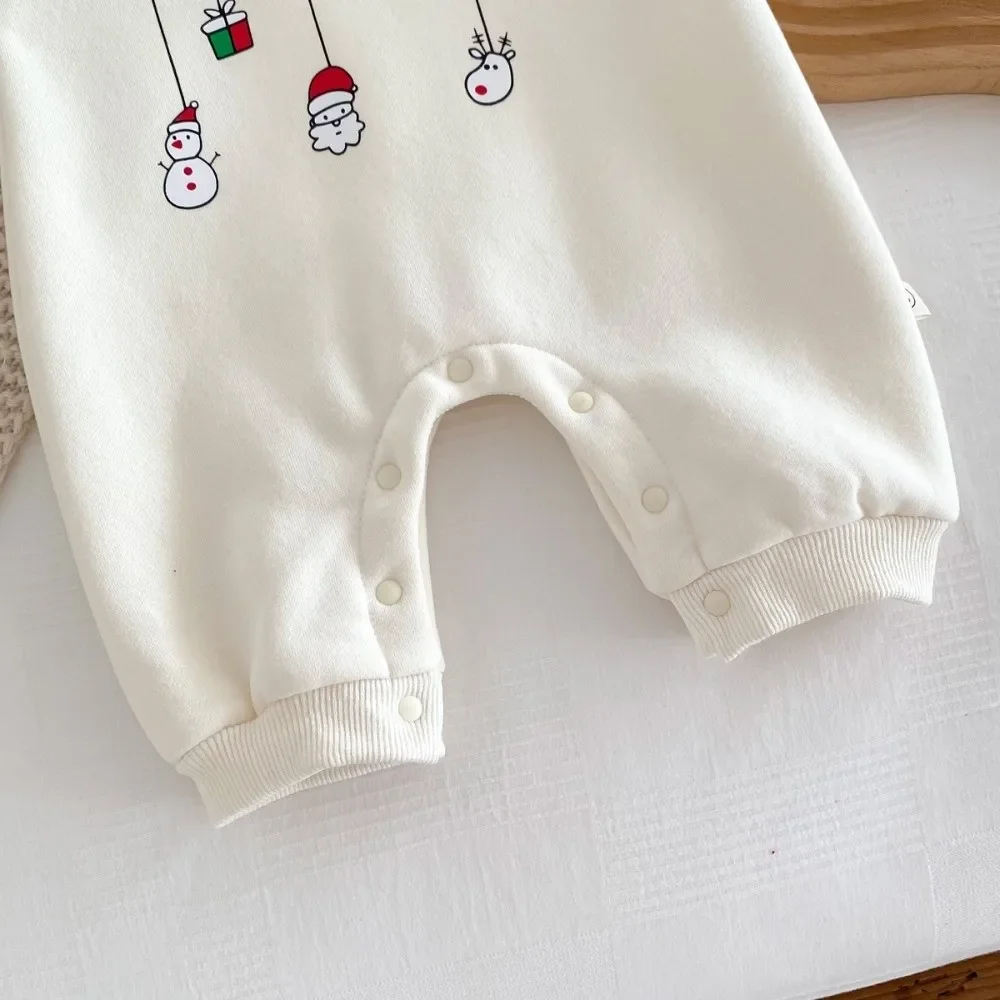 Niños Niñas Letras Estampado Navidad Mameluco Con Capucha Mono Navidad Mono Otoño Invierno - imagen 5