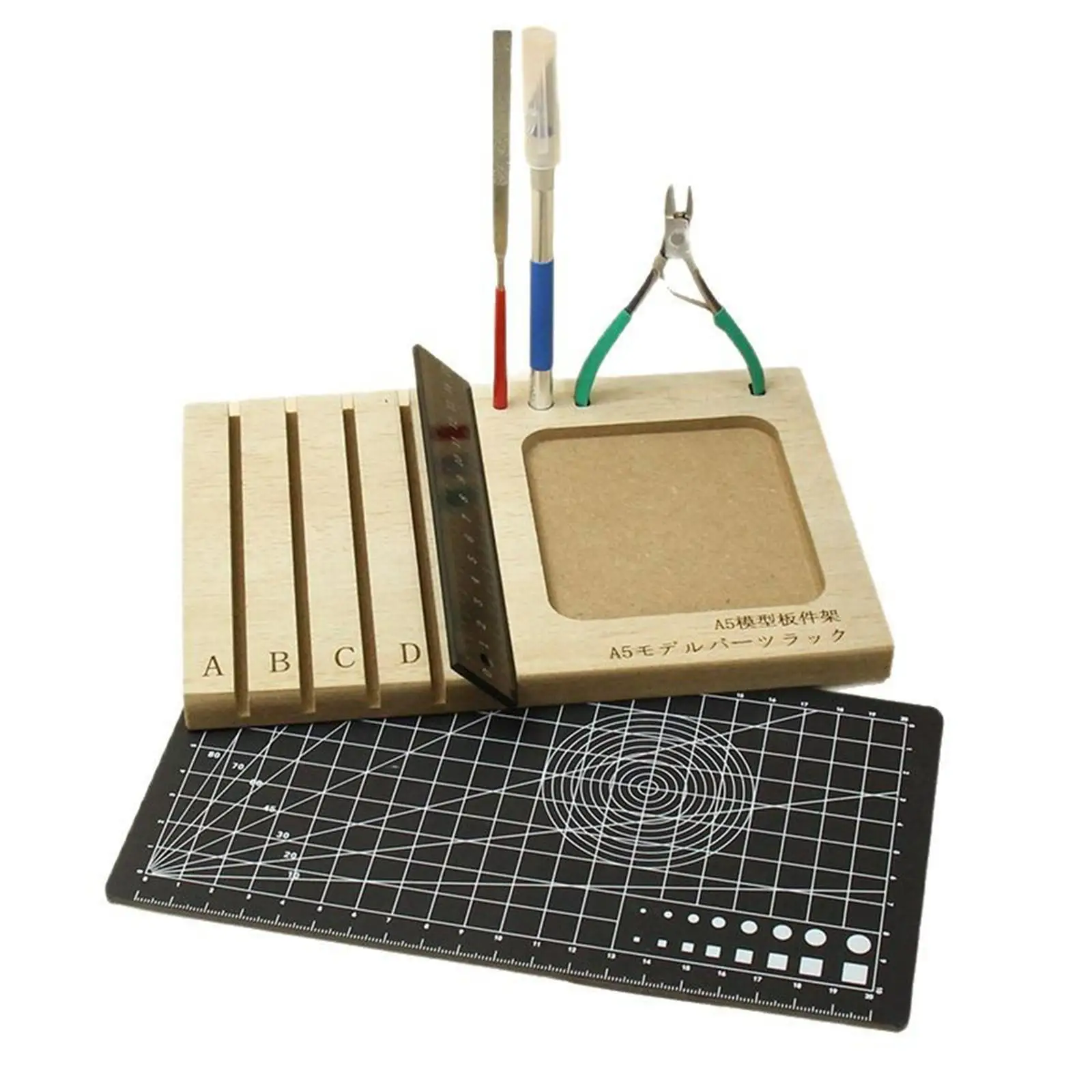 Model Pieces Shelf Easy to Carry Storage Container Workstations DIY Manual Storage Tool Pieces Holder Wood Parts Placing Shelf