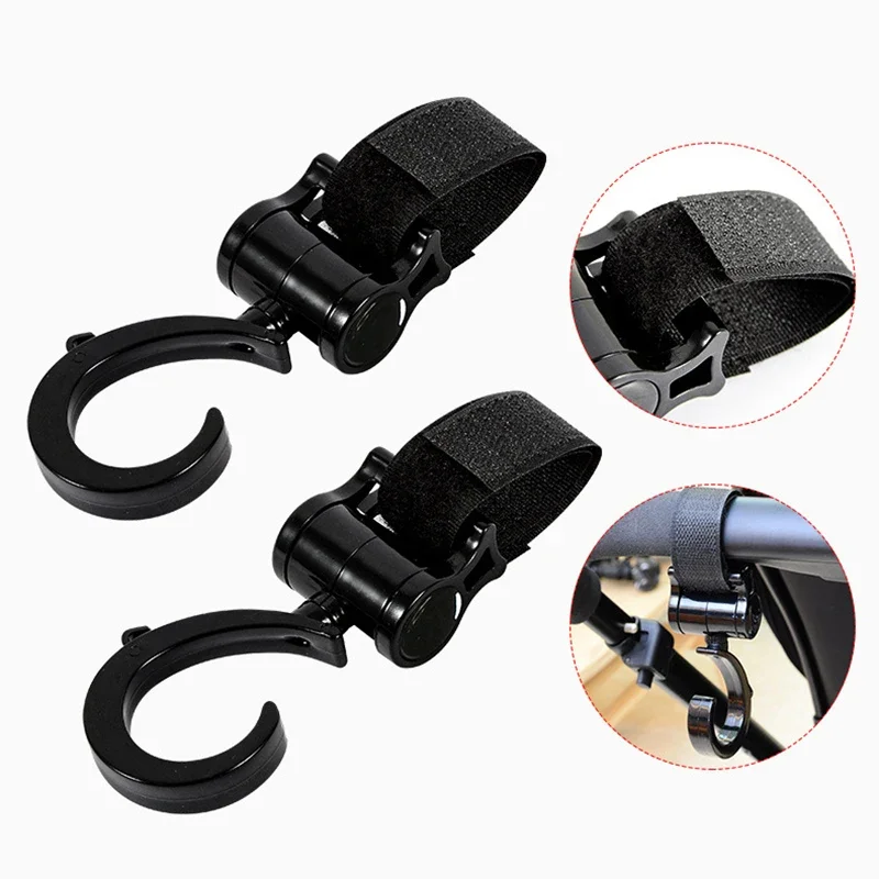 Gancho para cochecito de bebé, gancho de plástico, cinturón adhesivo de Velcro, fuerte capacidad de soporte, bolsa de mamá, gancho para bolso de cochecito, gancho para bicicleta y motocicleta - imagen 3