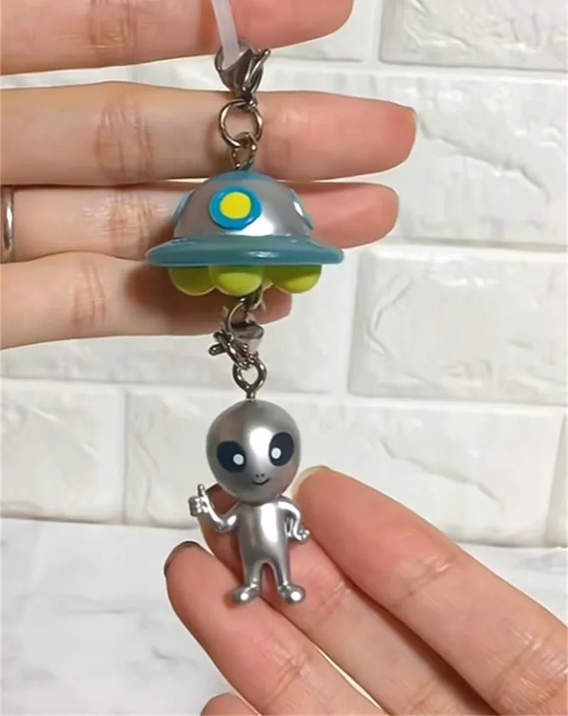 Juguetes cápsula originales kawaii Space Friends Mejirushi accesorio 2 astronauta cohete alienígena OVNI paraguas botella marca colgante figuras - imagen 3