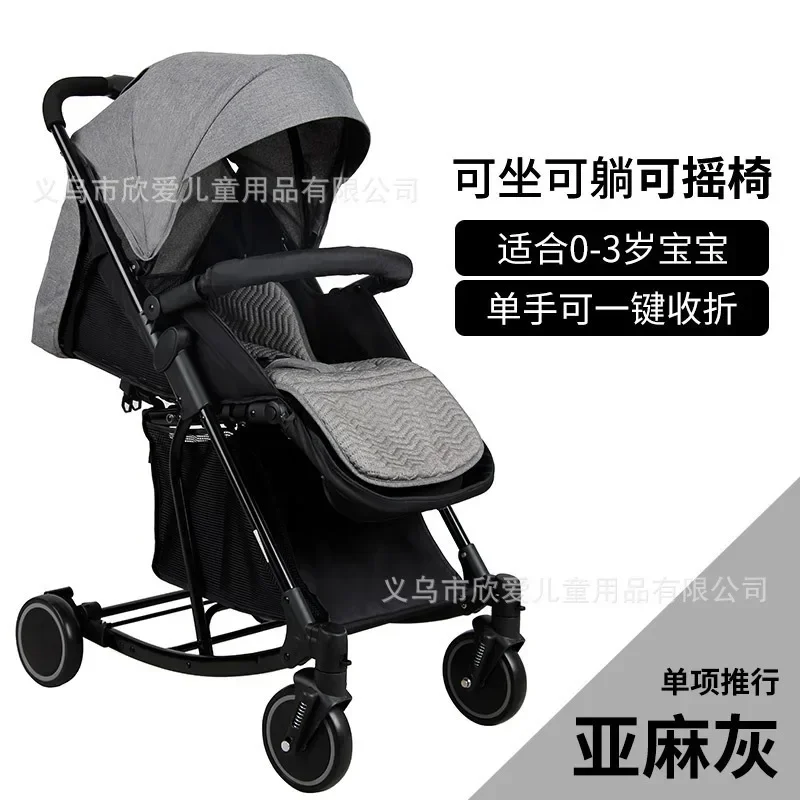 Los cochecitos de bebé pueden sentarse o acostarse, cochecitos de bebé plegables que absorben los golpes para recién nacidos, cochecitos de alto paisaje - imagen 2