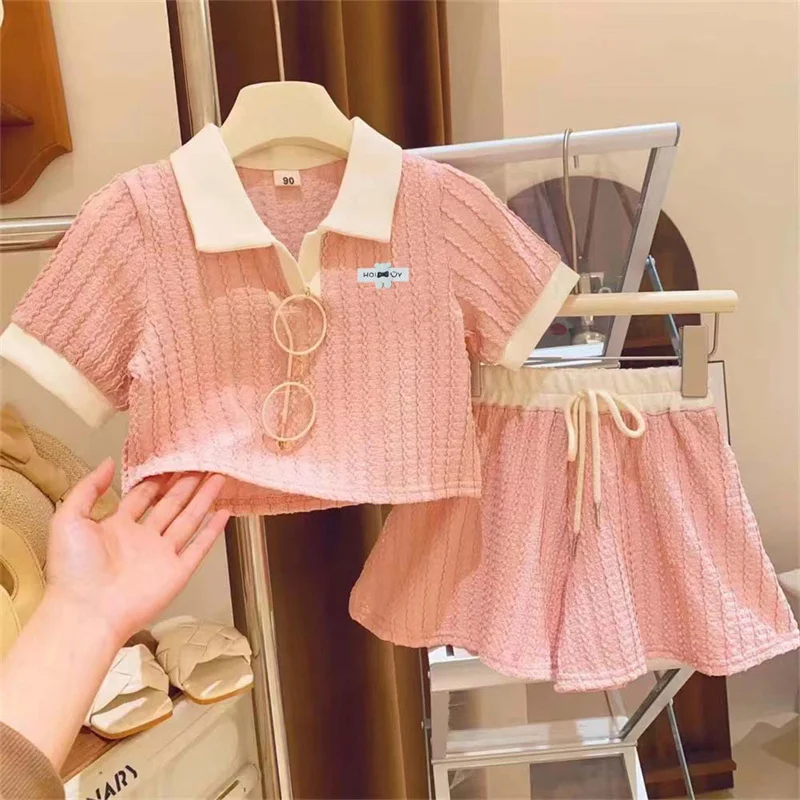 Conjunto verano niña camiseta y pantalón manga corta