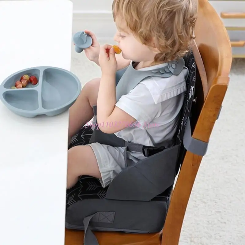 R6FD asientos elevadores plegables para niños pequeños, cojín para silla bebé para comedor, cinturón ajustable, para